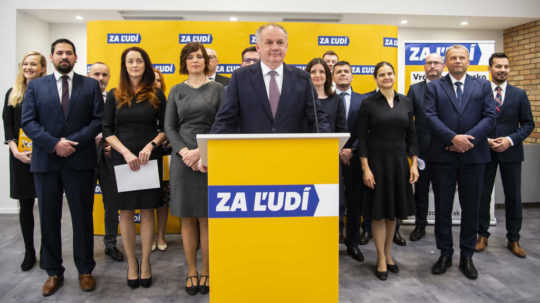 Andrej Kiska pri predstavovaní volebného programu strany Za ľudí v januári 2020.