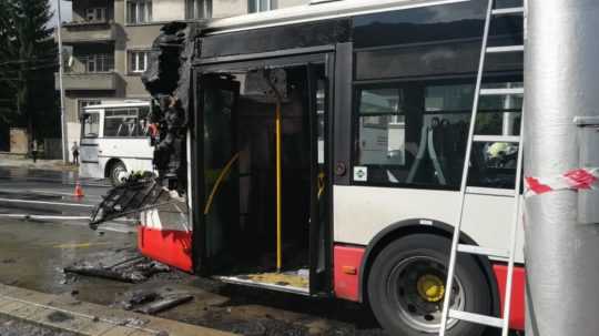 V Banskej Bystrici horel autobus MHD