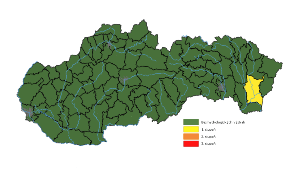 SHMÚ vydal výstrahu pred povodňami na východe Slovenska