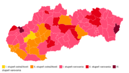 Dva okresy budú od pondelka žlté, pribudne aj viacero oranžových (+ mapa)
