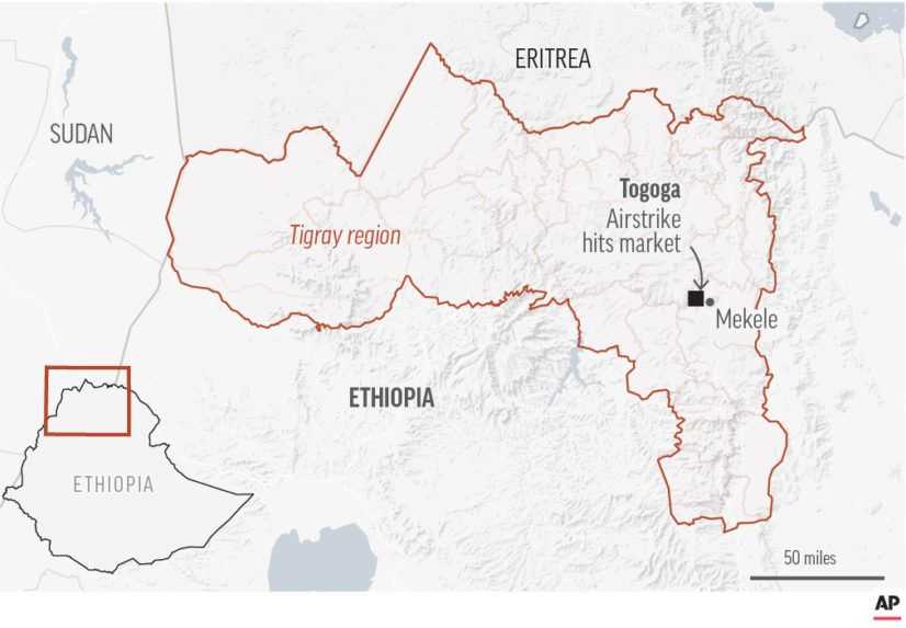 Desiatky ľudí zahynuli po nálete na trhovisko v Etiópii