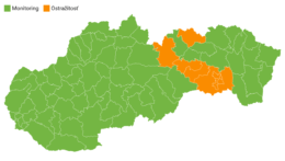 Od pondelka bude deväť okresov oranžových, ostatné ostanú zelené (+mapa)