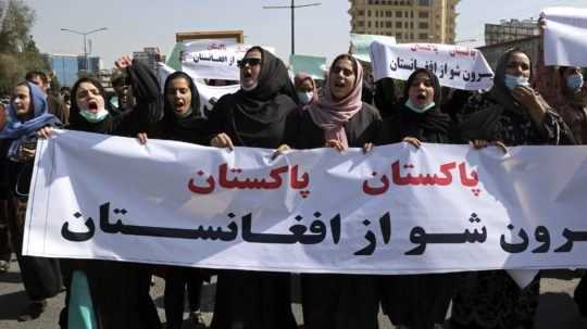 Afganské ženy protestujú v Kábule.