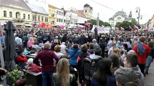 protivládny protest v Košiciach