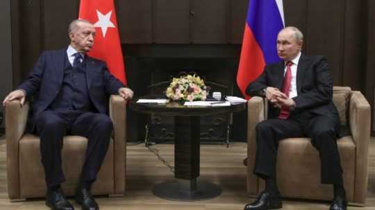 Recep Tayyip Erdogan a Vladimir Putin.