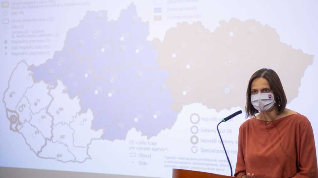 Kolíková predstavila novú podobu súdnej mapy