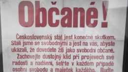 Dobový oznam o vzniku Československa.