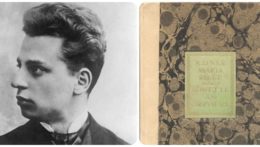 Na snímke básnik Rainer Maria Rilke a obal jeho zbierky Sonety o Orfeovi.