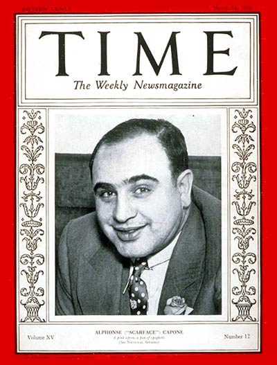 Al Capone na titulke amerického magazínu Time.
