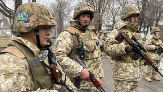 Vojaci ODKB v Kazachstane