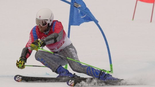 Na snímke slovenský lyžiar Adam Žampa v 2. kole obrovského slalomu mužov na ZOH 2022 v Pekingu.
