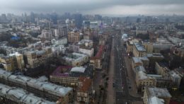 Letecký záber na Kyjev