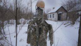 Atrapa vojaka v Luhanskej oblasti na Ukrajine.