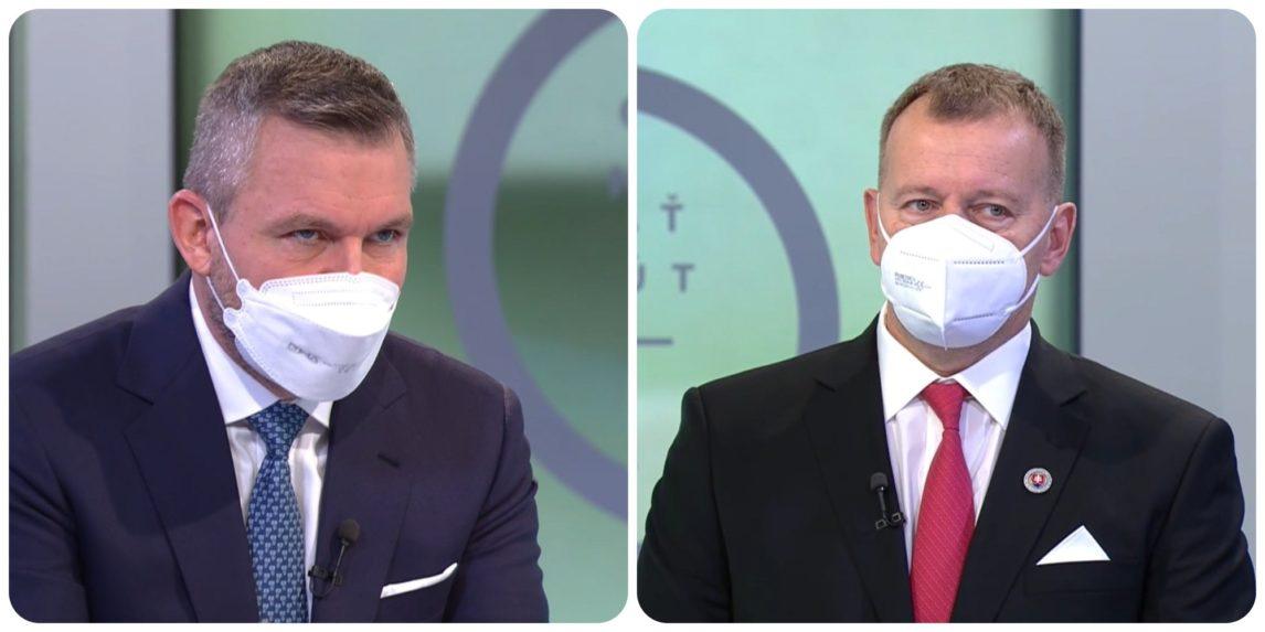 nezaradený poslanec Peter Pellegrini (Hlas-SD) a predseda parlamentu Boris Kollár (Sme rodina) v diskusnej relácii RTVS O 5 minút 12