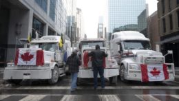 Protestujúci kamionisti v Kanade