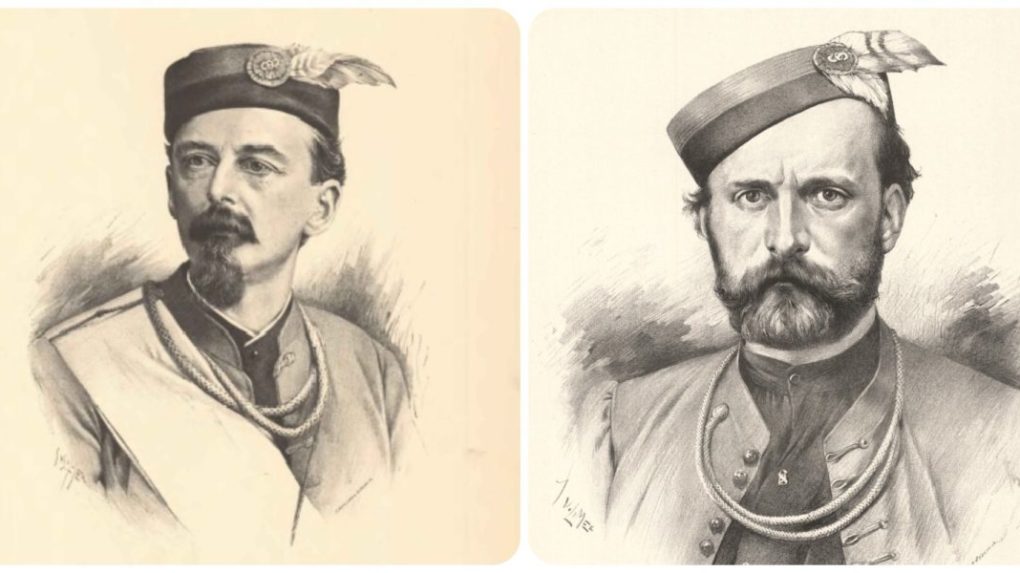 Na snímke zľava Miroslav Tyrš a Jindřich Fügner - na ich podnet vznikla organizácia Sokol.