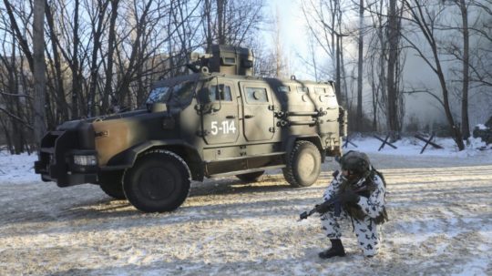 ozbrojené sily ukrajinskej národnej gardy počas vojenského cvičenia