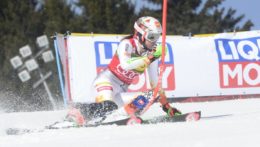 Na snímke slovenská lyžiarka Petra Vlhová vo finále obrovského slalomu žien Svetového pohára v alpskom lyžovaní vo francúzskom stredisku Courchevel/Meribel.