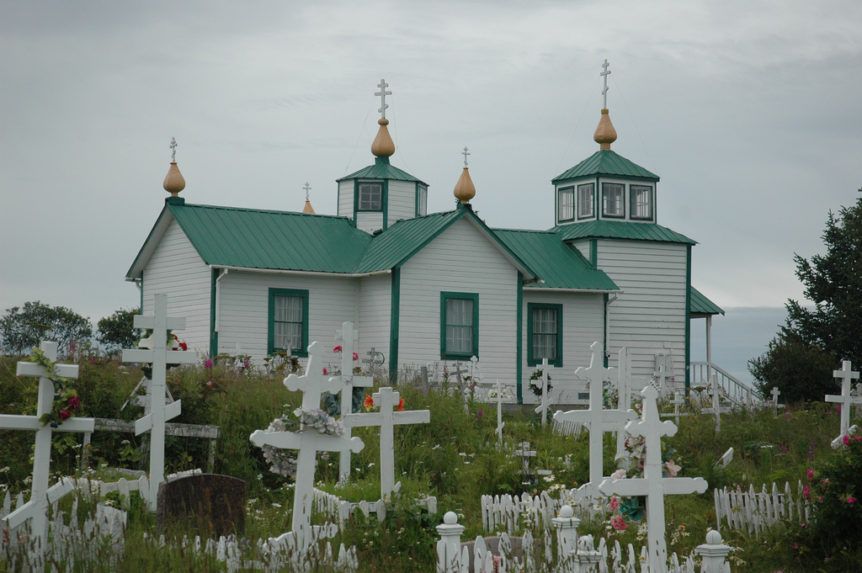 pravoslávny kostol na Aljaške.