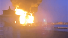Požiar skladu paliva v Belgorode