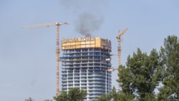 Požiar bratislavskej Eurovea Tower.