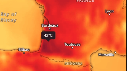 Na snímke horúčavy vo Francúzsku.