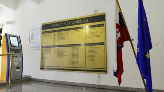 Na snímke časť vstupnej haly v budove Krajského súdu v Prešove