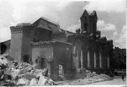 Zničená budova v Stalingrade
