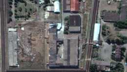 Satelitná snímka väznice Olenivka.