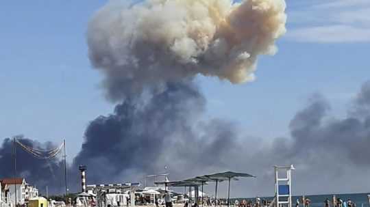Ilustračná snímka-výbuch na polostrove Krym.