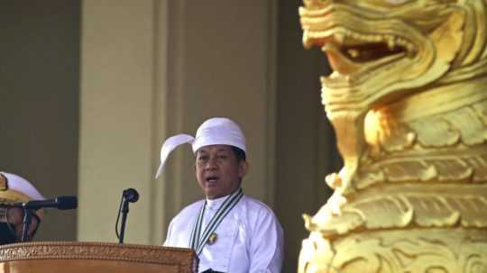 Šéf Mjanmarskej vojenskej junty Min Aun Hlain.