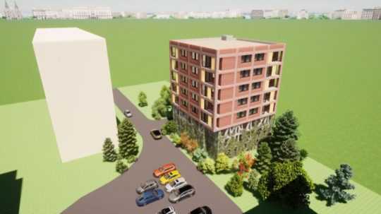 Na snímke je plán novej bytovky v Prešove.