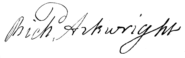 Podpis Richarda Arkwrighta