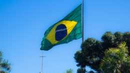 Na fotografii vlajka Brazílie.