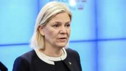 Na snímke švédska premiérka v demisii Magdalena Anderssonová.