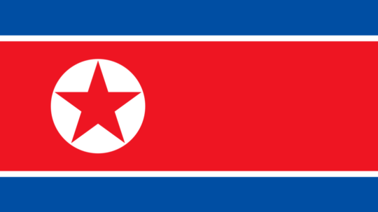 Na ilustračnej snímke vlajka Severnej Kórey.