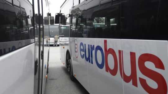 Ilustračná snímka autobusov dopravnej spoločnosti Eurobus.
