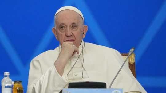 Pápež František počas Siedmeho kongresu lídrov svetových a tradičných náboženstiev.