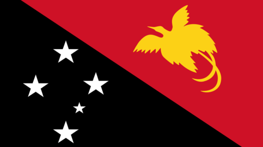Na snímke vlajka štátu Papua-Nová Guinea.