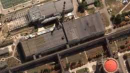 Satelitná snímka Záporožskej jadrovej elektrárne.