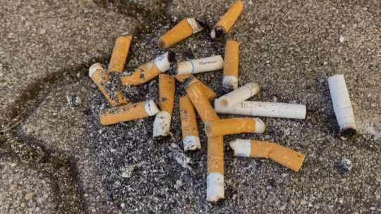 Ilustračná snímka cigaretových ohorkov.