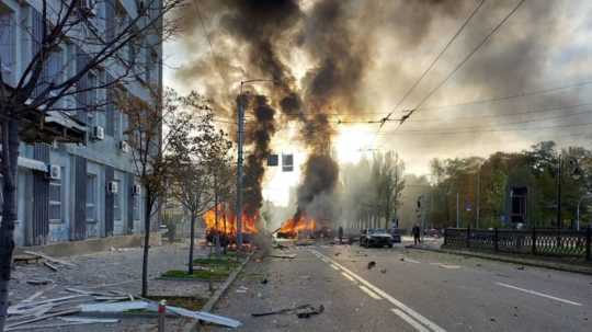 Výbuch v centre Kyjeva.