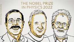 Traja laureáti Nobelovej ceny za fyziku 2022.