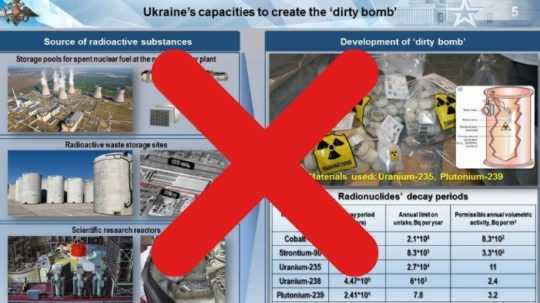Ruské ministerstvo zahraničia publikovalo starú fotografiu zo Slovinska pri svojom tvrdení, že ide o ukrajinskú výrobu takzvanej špinavej bomby.