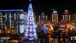 vianočný stromček na Námestí nezávislosti v Kyjeve