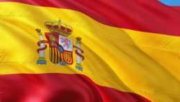 Na snímke španielska vlajka.