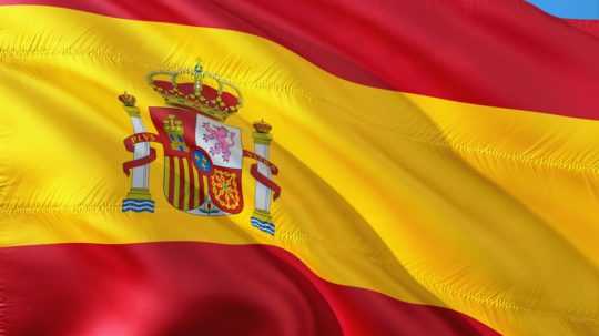 Na snímke španielska vlajka.