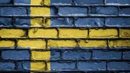 švédska vlajka namaľovaná na stene