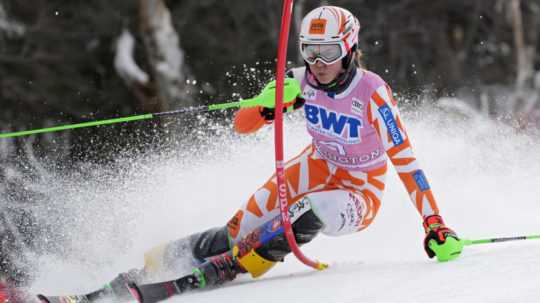 Slovenská lyžiarka Petra Vlhová v 1. kole slalomu Svetového pohára v americkom Killingtone.