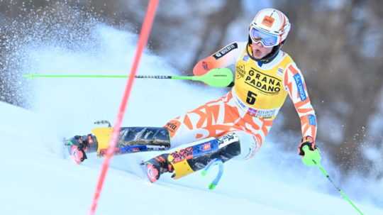 Na snímke slovenská lyžiarka Petra Vlhová v 1. kole slalomu Svetového pohára žien.